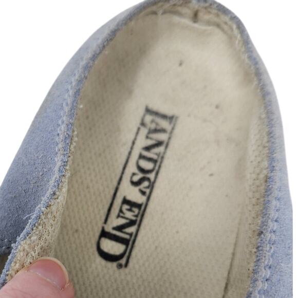 Lands' End Suede Mary Jane Flats Slip On Shoes Round Toe Light Blue Size US 7 B - Picture 8 of 8